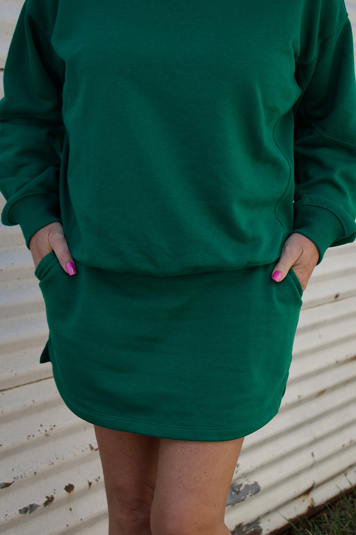 Kia French Terry Skort- Dark Kelly Green