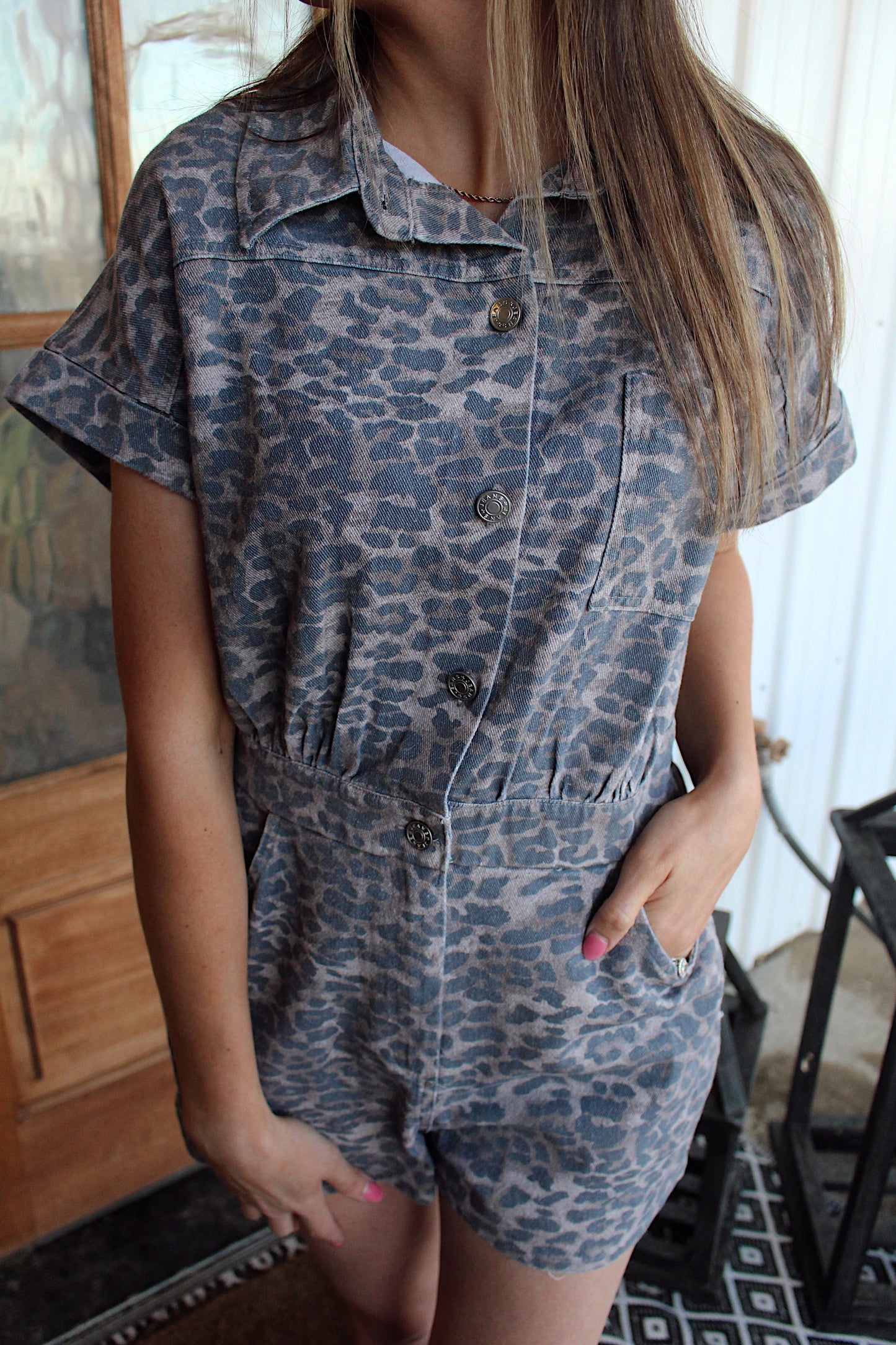 Cheetah Print Romper