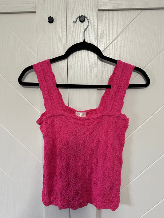 Adele Floral Seamless Tank Top- Fuschia