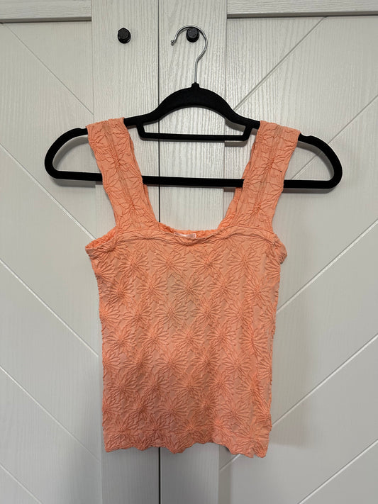 Adele Floral Seamless Tank Top-Peach