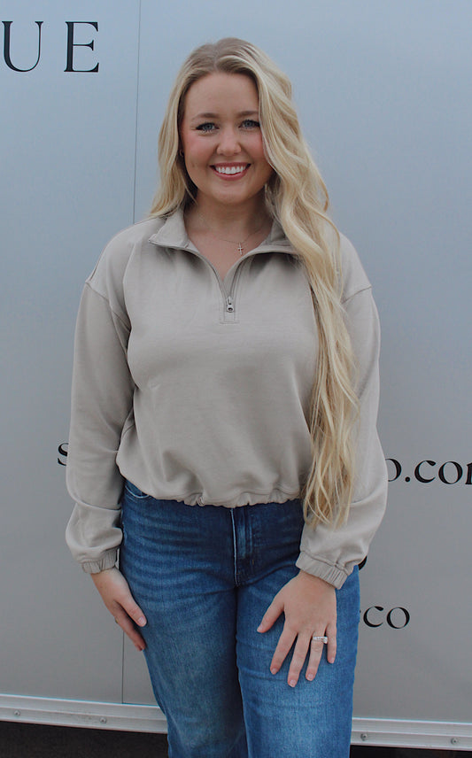 Scuba Half-Zip Pullover : Taupe
