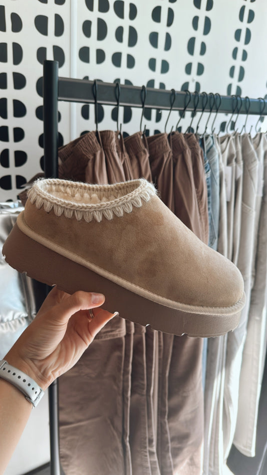 Brandi Almond Platform Cozy Mule Slipper