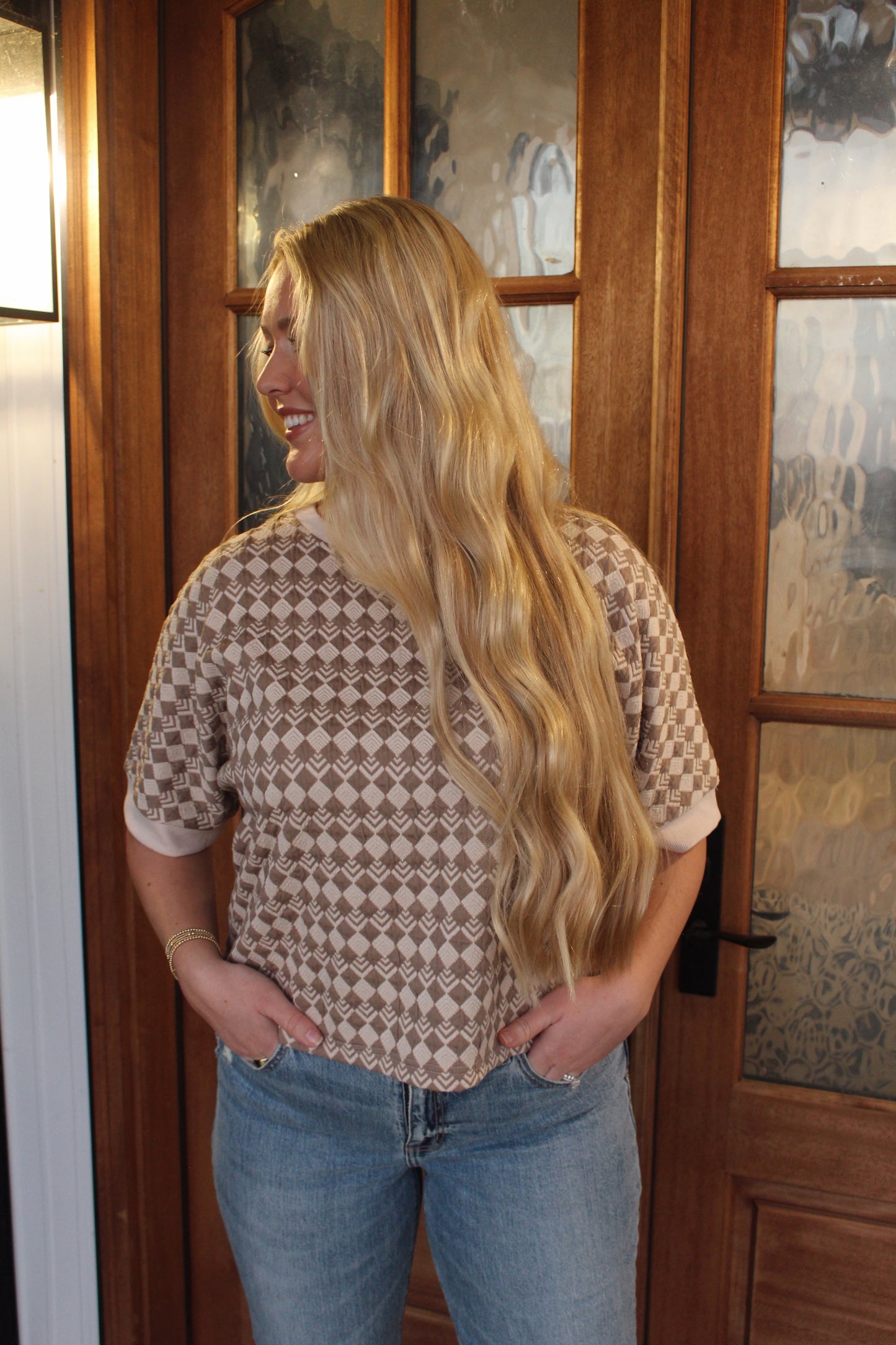 Geo Jacquard Knit Top