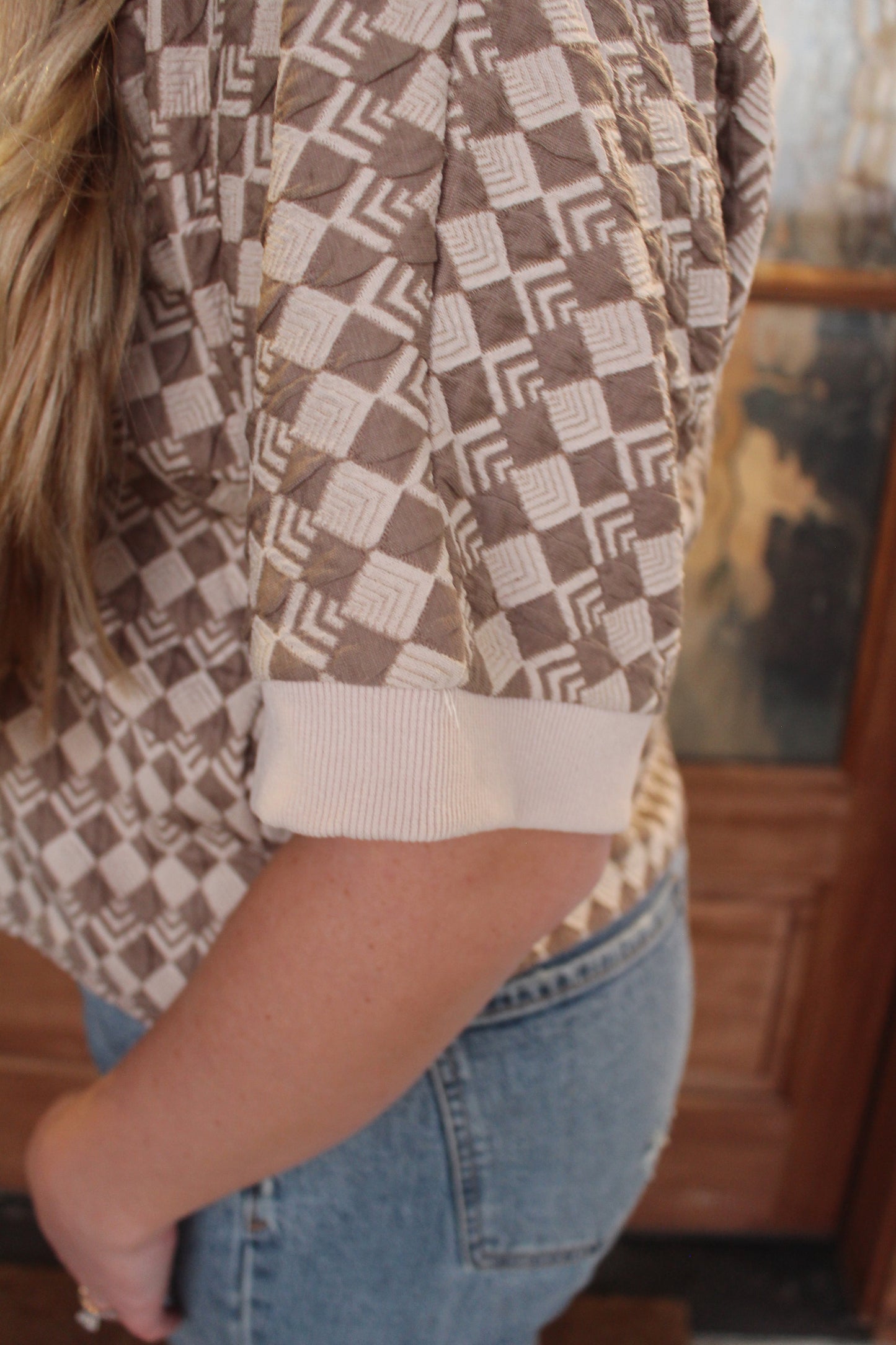 Geo Jacquard Knit Top