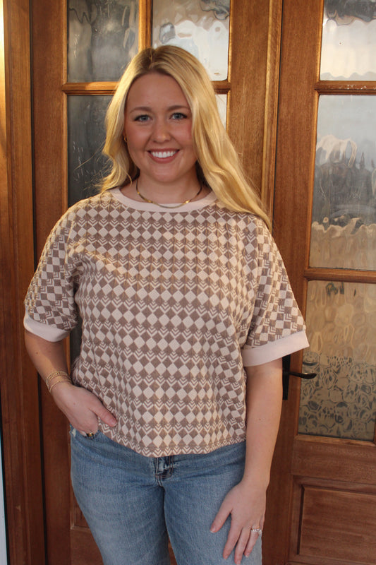 Geo Jacquard Knit Top