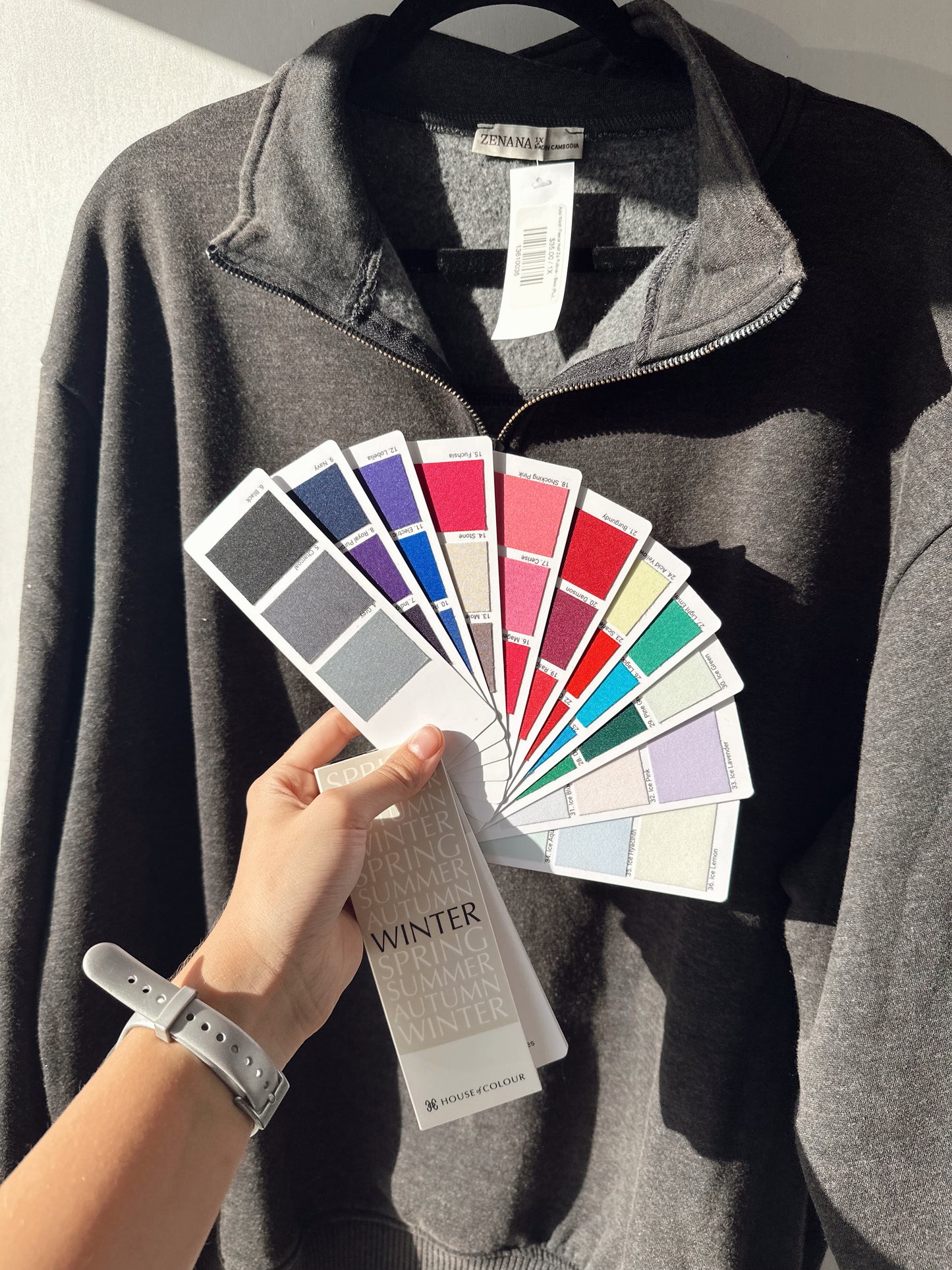 Acid Wash Fleece Half Zip Pullover - Black (PLUS SIZE)