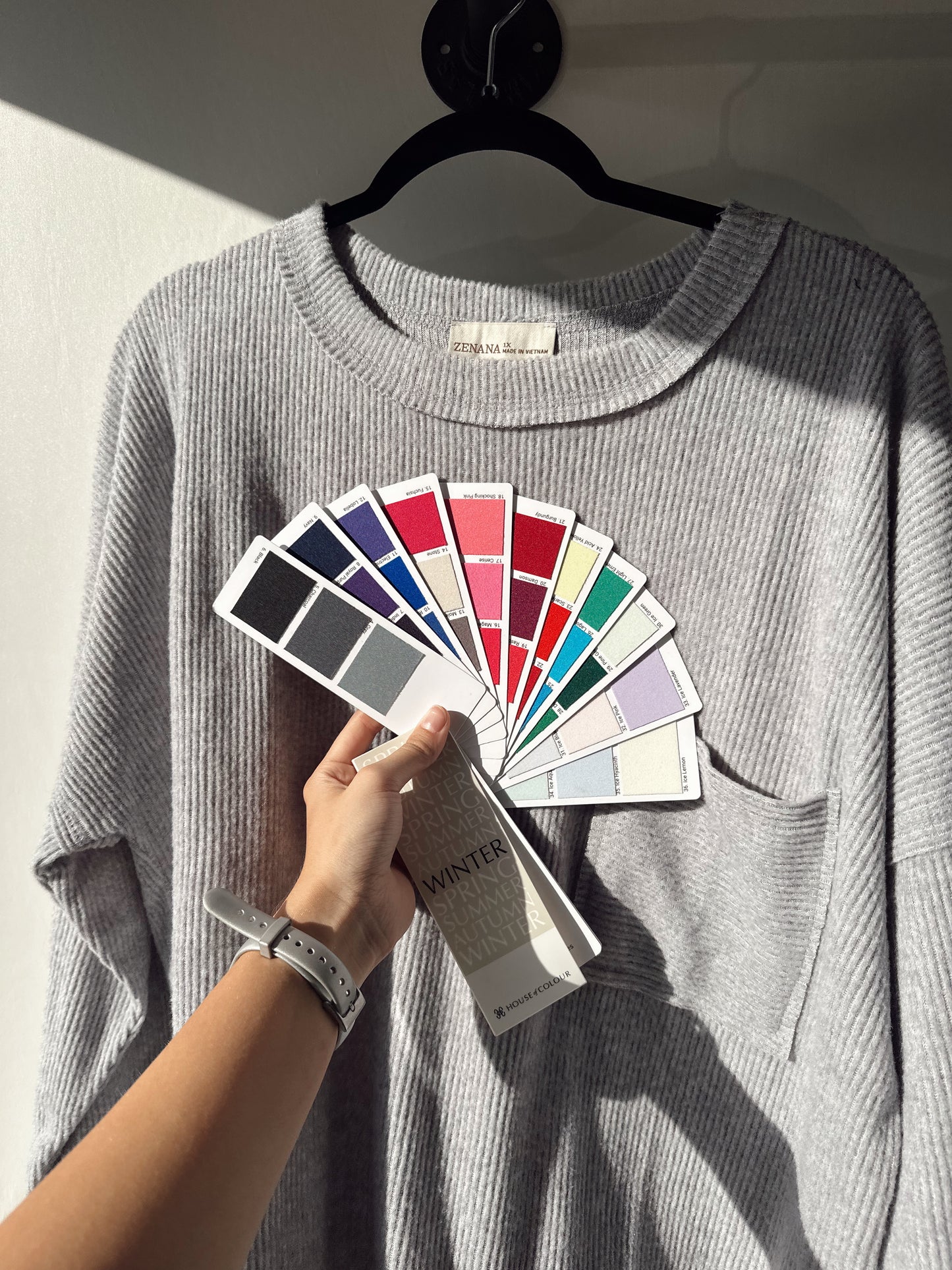 Ribbed Brushed Sweater With Pocket- Heather Grey (PLUS SIZE)