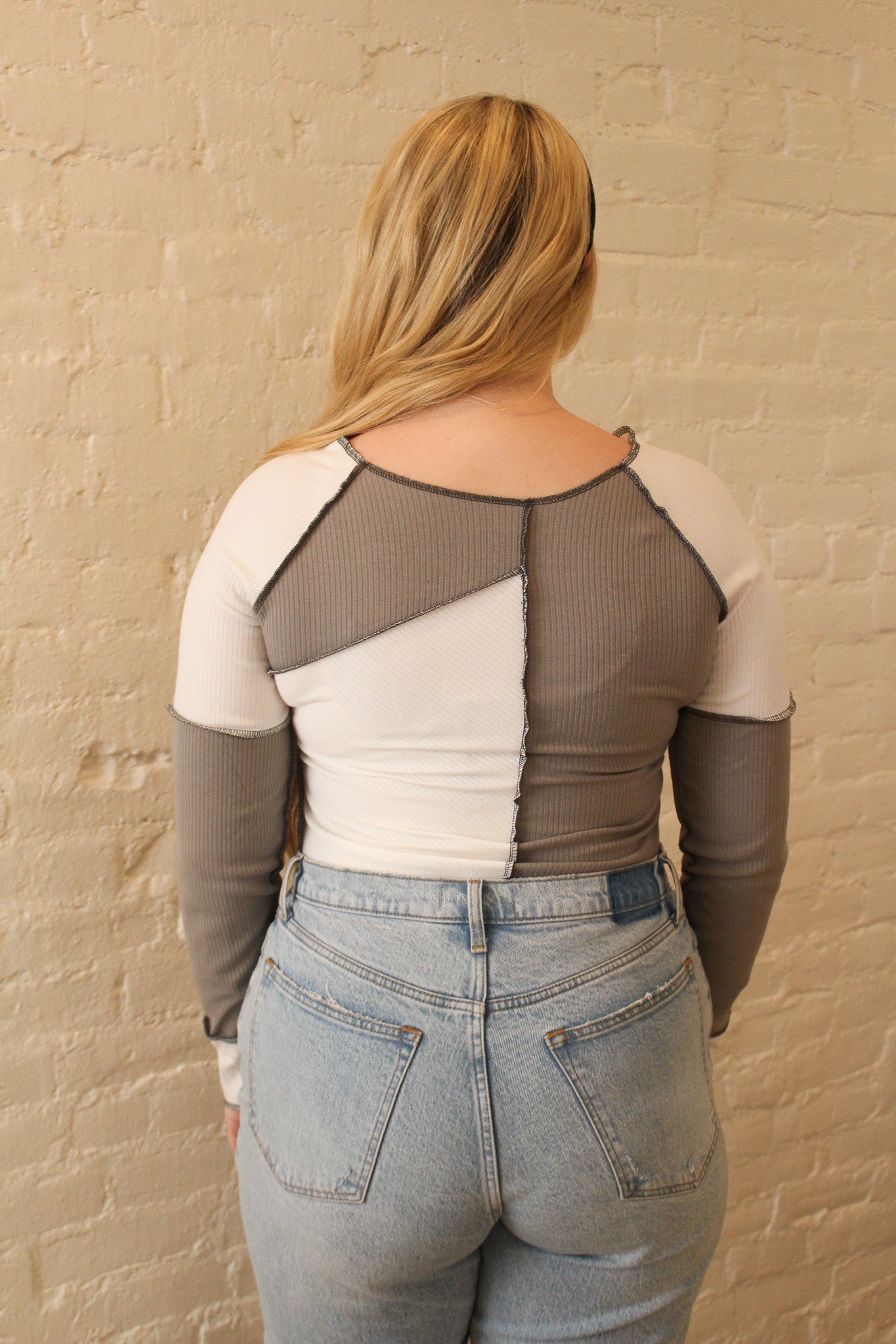 Gray Two-Toned Top