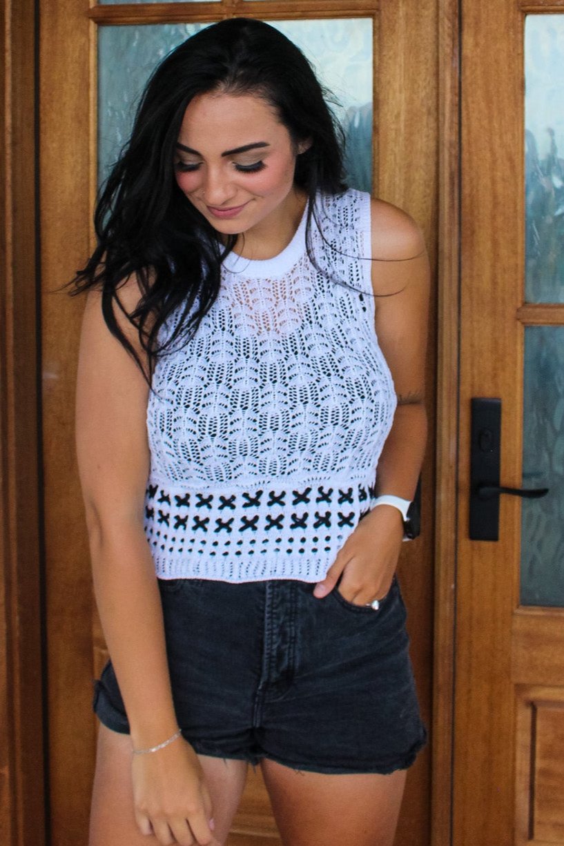 Crochet Knit Pattern Sweater Tank Top