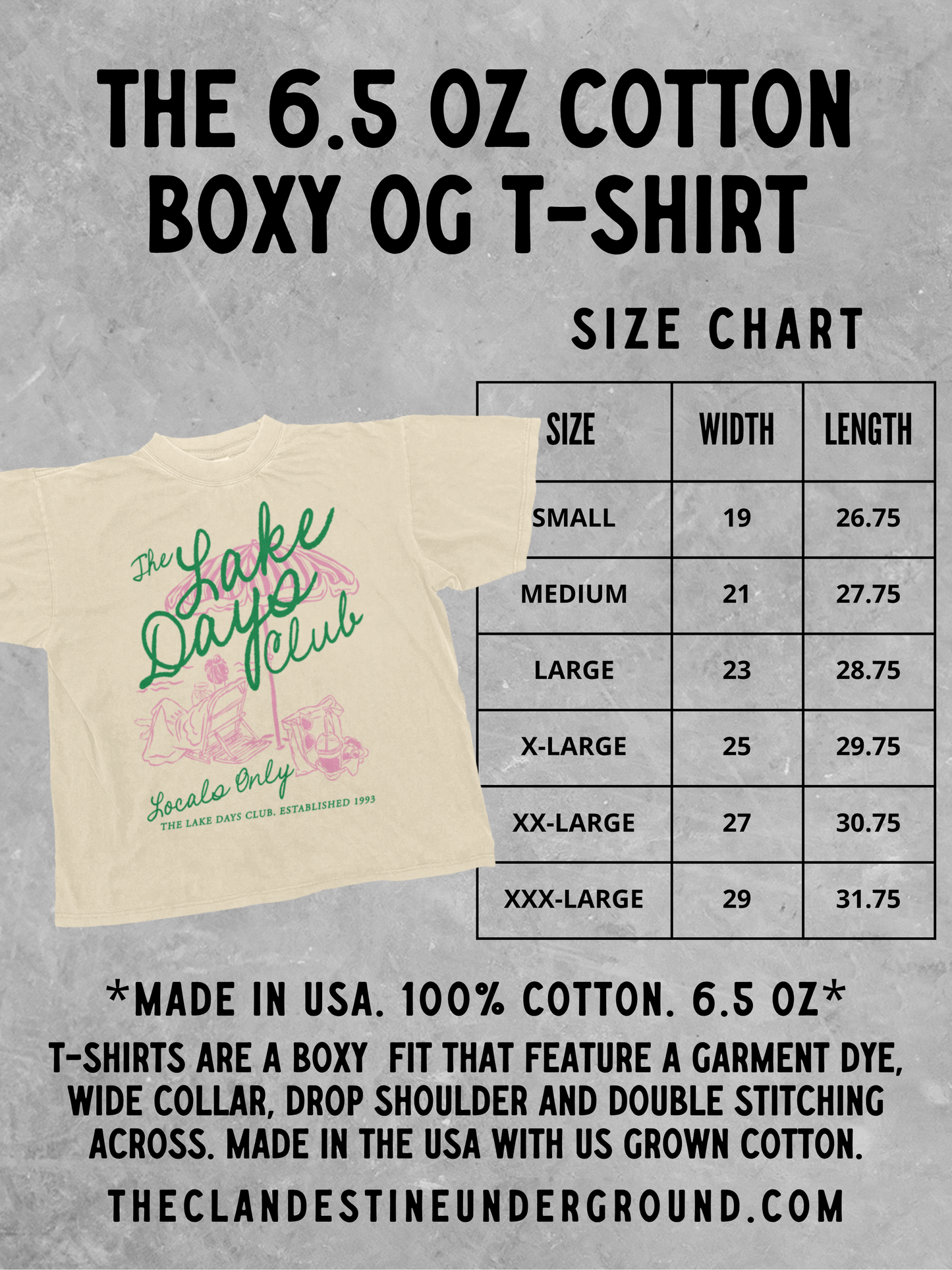 Made In America, USA Western Boxy Cotton Tee : Clear Blue