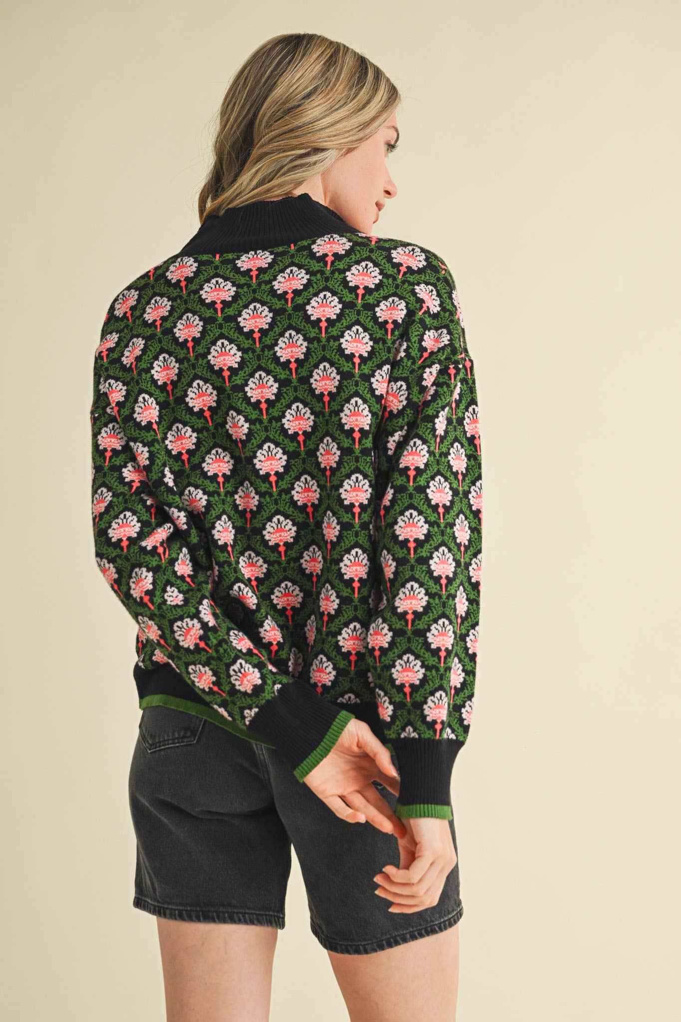 Candice Floral Mock Neck Sweater