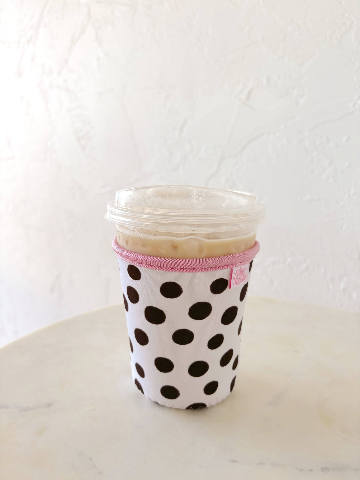 Brown Polka Dots - Iced Drink Sleeve : Small / 16oz