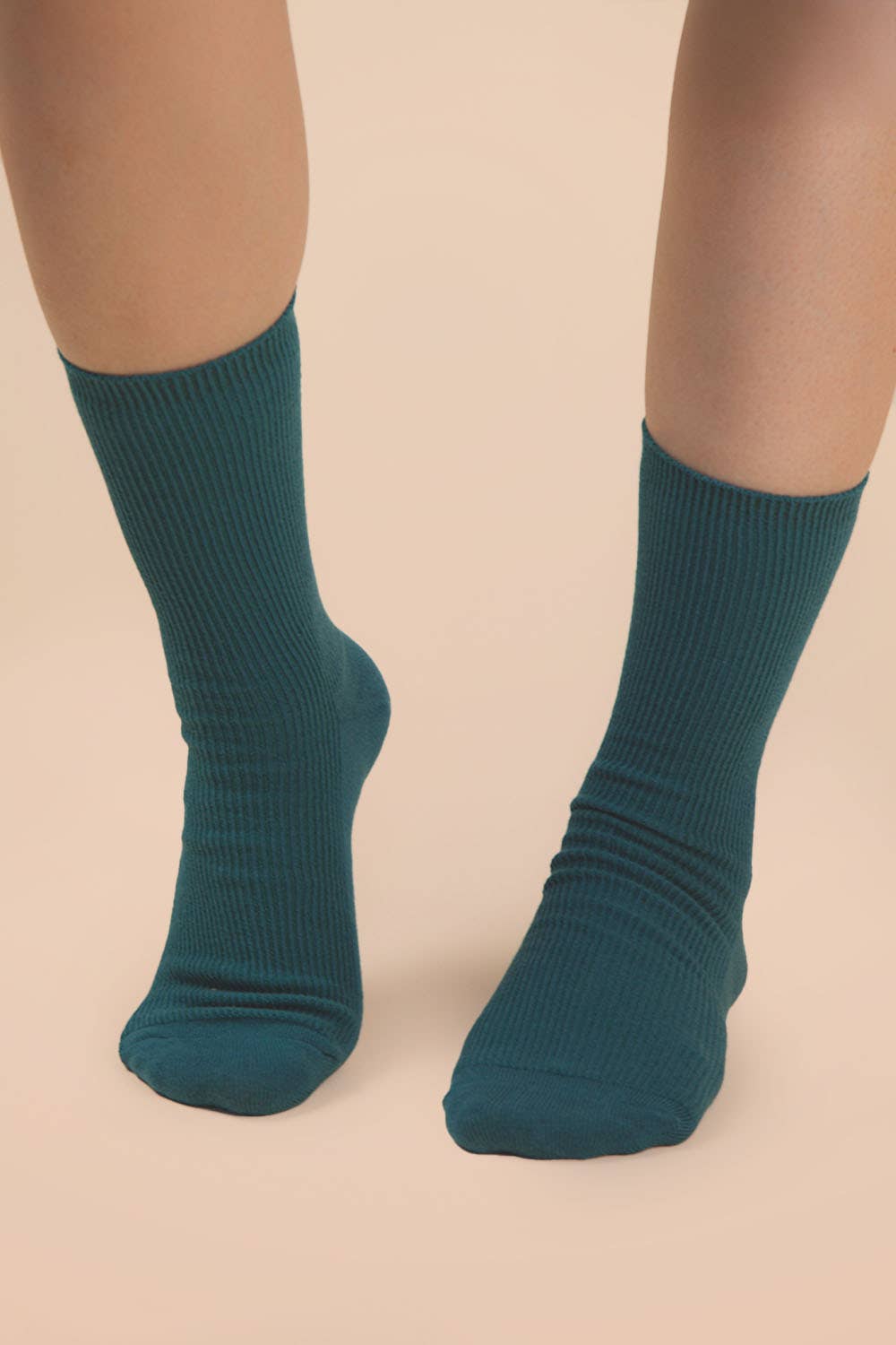 Ribbed mock socks: Forest