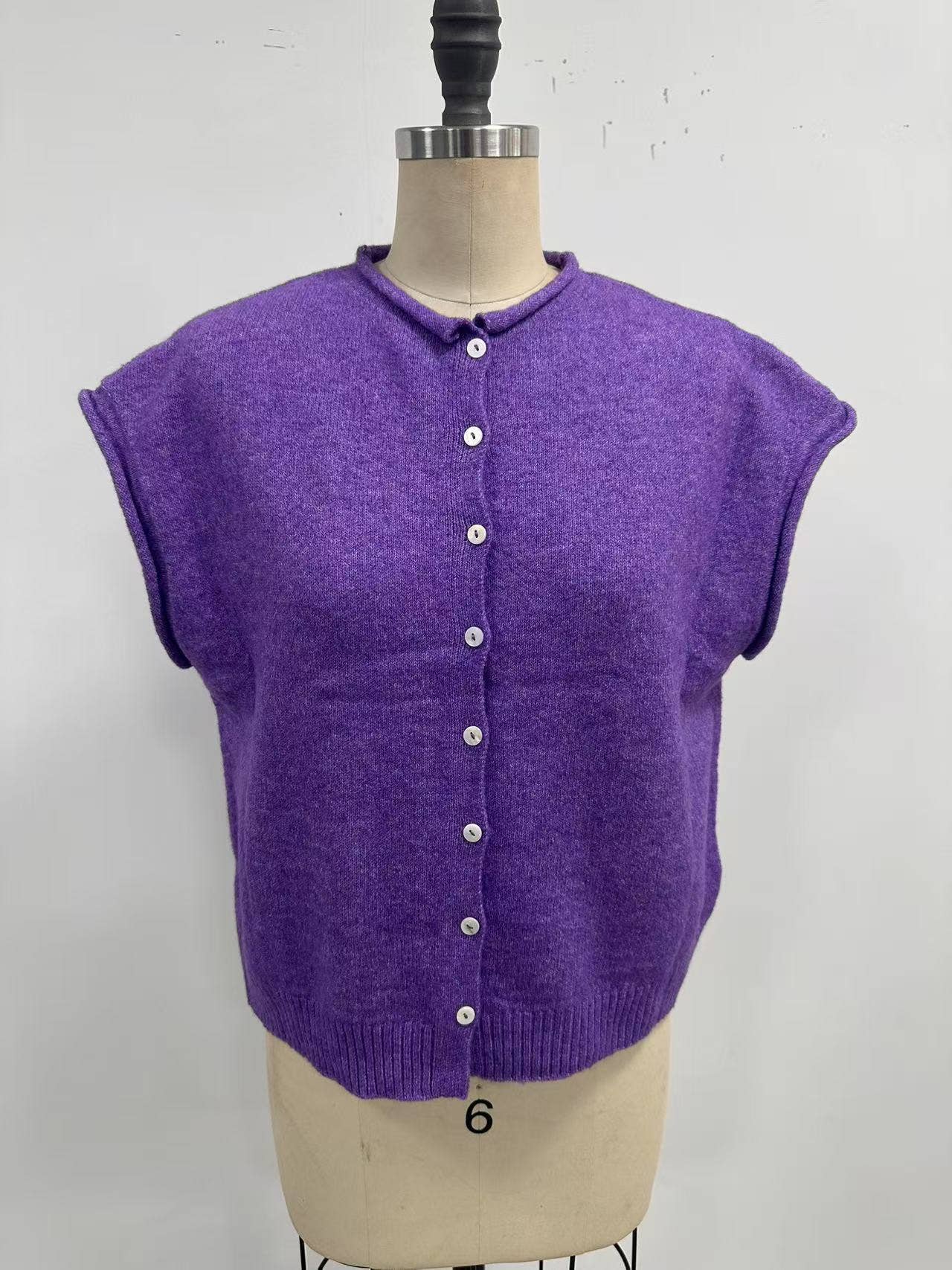 Piper Vest Cardigan: Purple