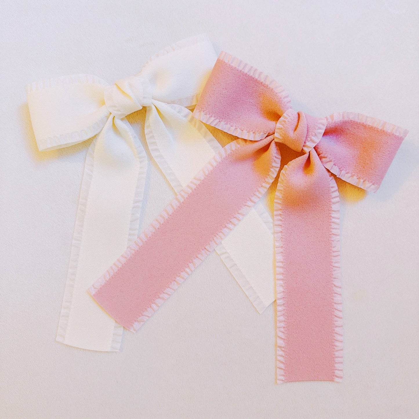 Lovely Edges Bow Hair Clip Set Of 2: Black/White