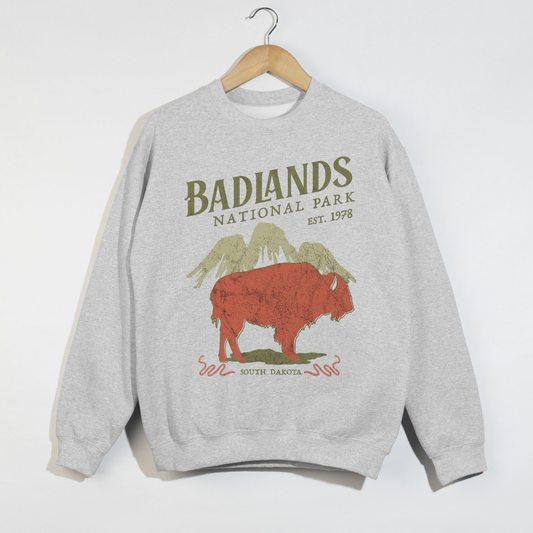 Badlands National Park Graphic Crewneck Sweatshirt