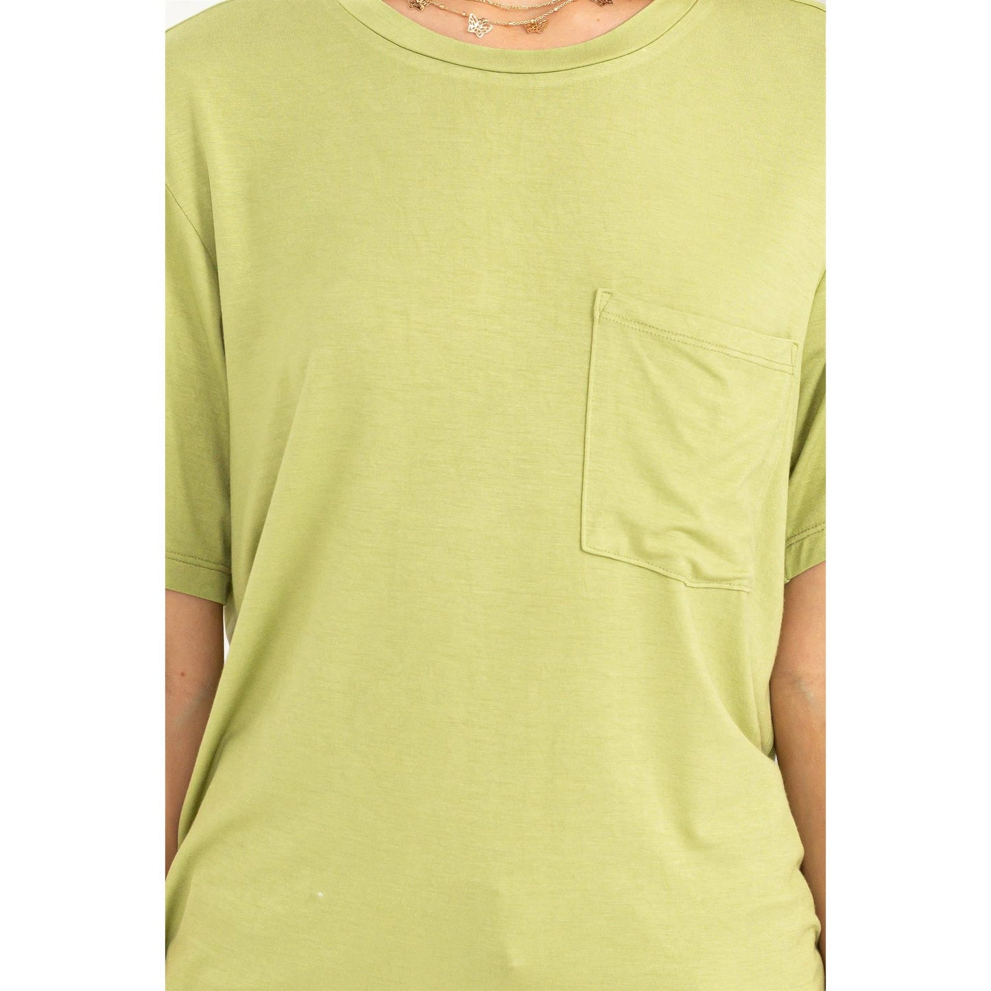 Oversized Pocket Tee: Pale Olive
