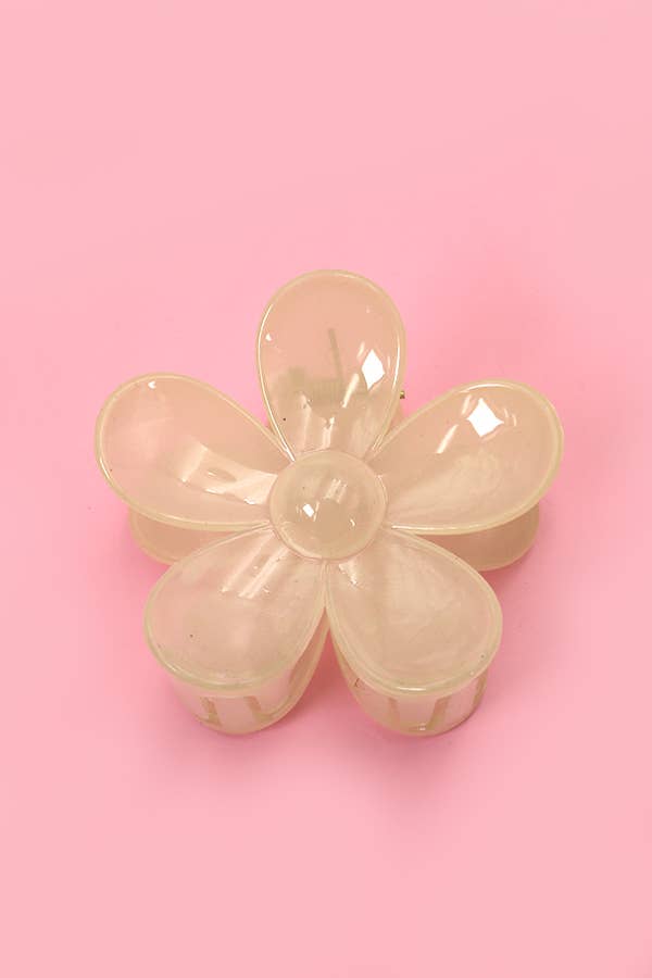 Matte Flower Claw Clip : Peachy Coral