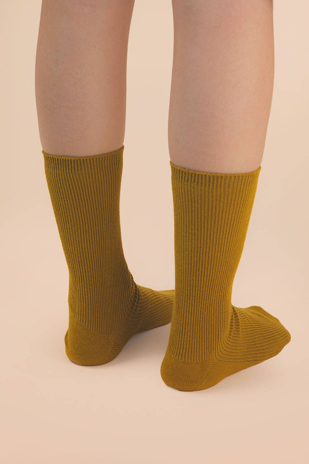 Ribbed mock socks: Olive