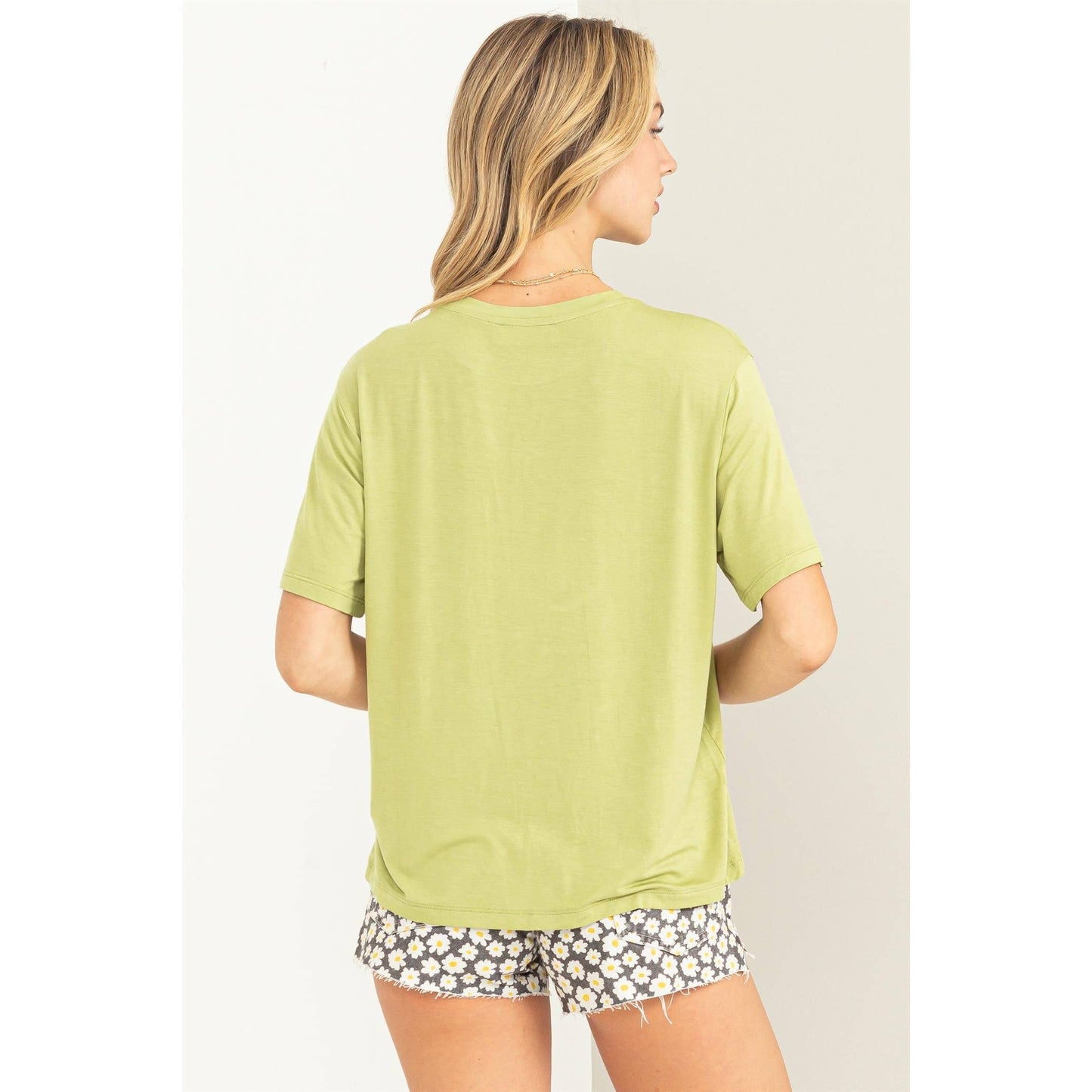 Oversized Pocket Tee: Pale Olive
