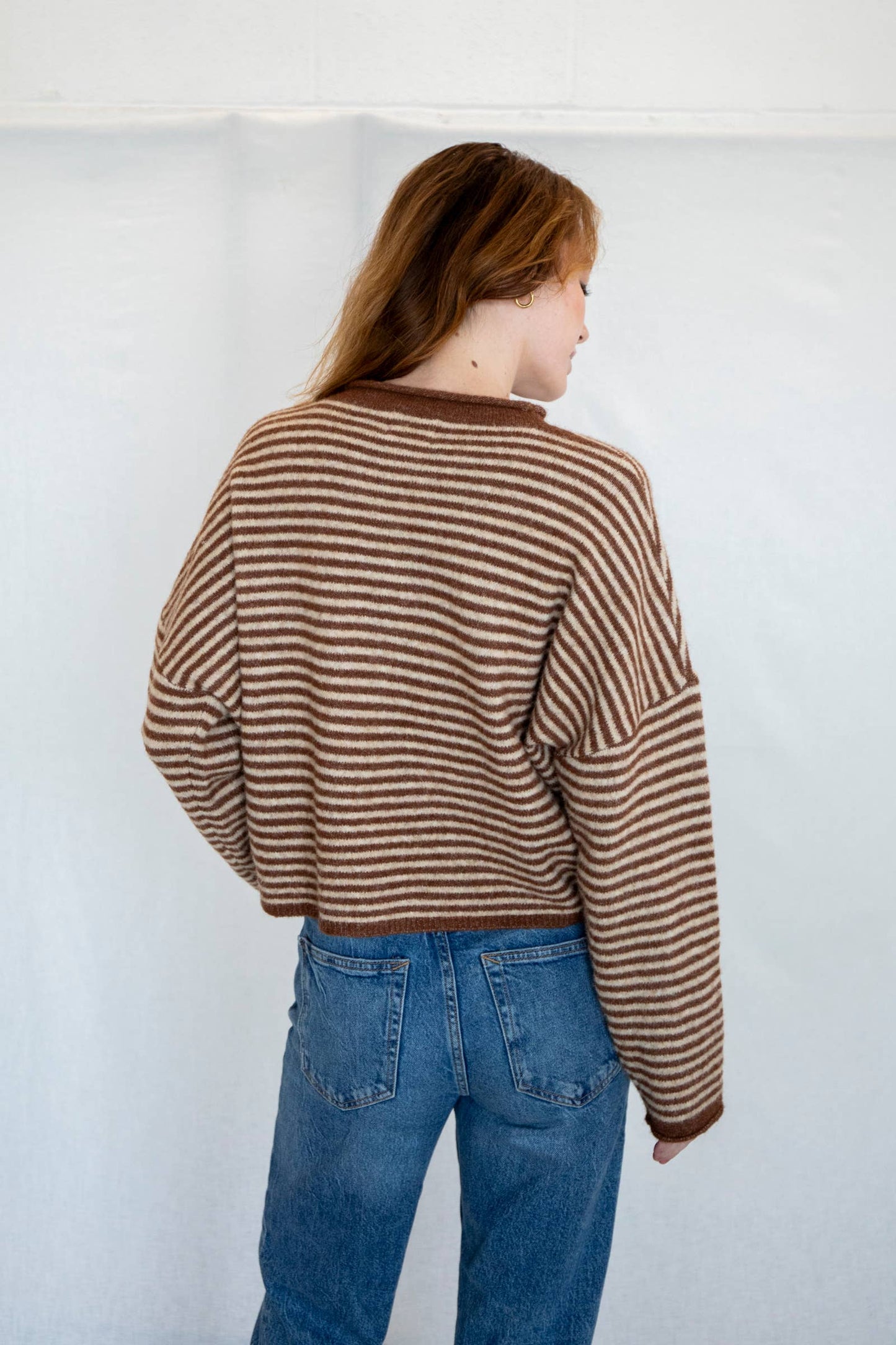 Piper Cardigan - Mini Striped : Brown