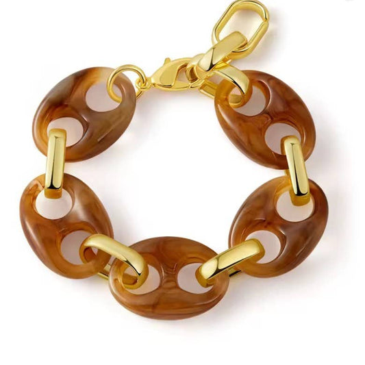 Tortoise Marbled Link Bracelet
