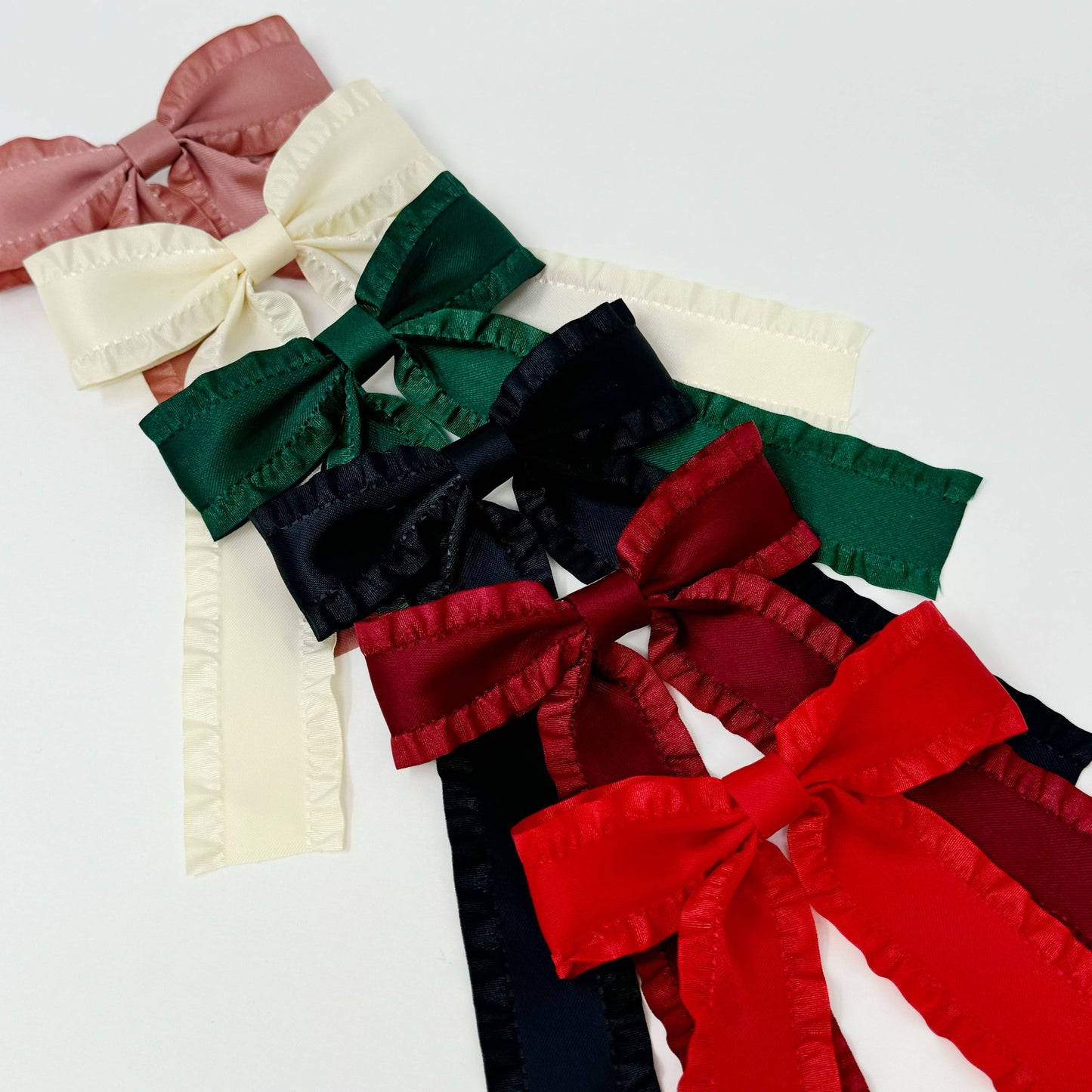 Love Game Frill Bow Hair Clip: Beige