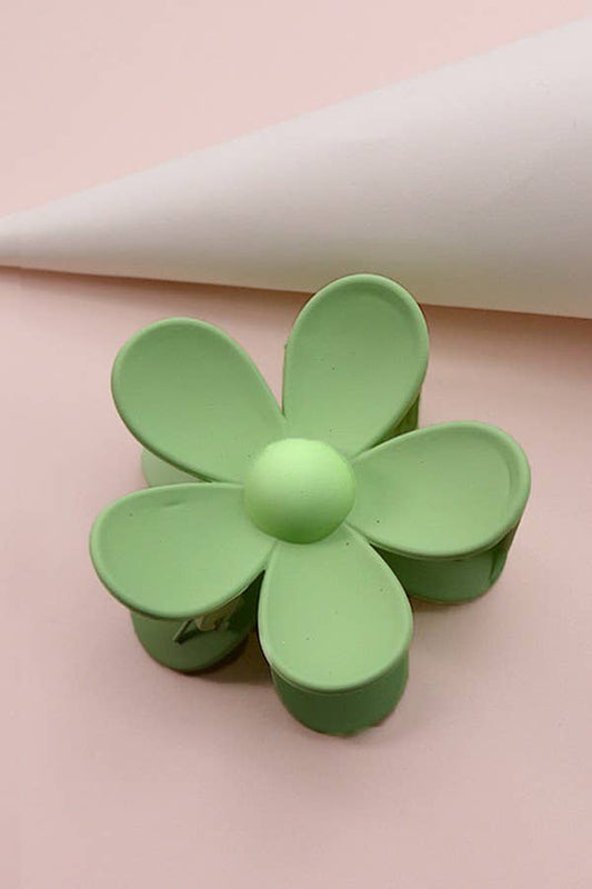 Matte Flower Claw Clip : Sprout Green
