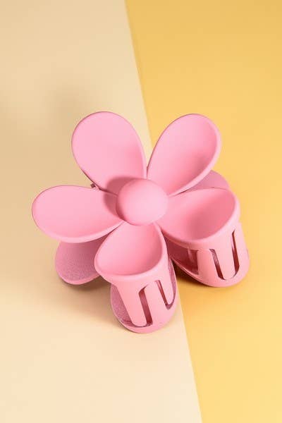 Matte Flower Claw Clip : Peachy Coral