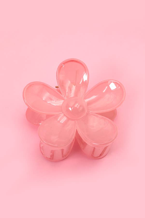 Matte Flower Claw Clip : Peachy Coral