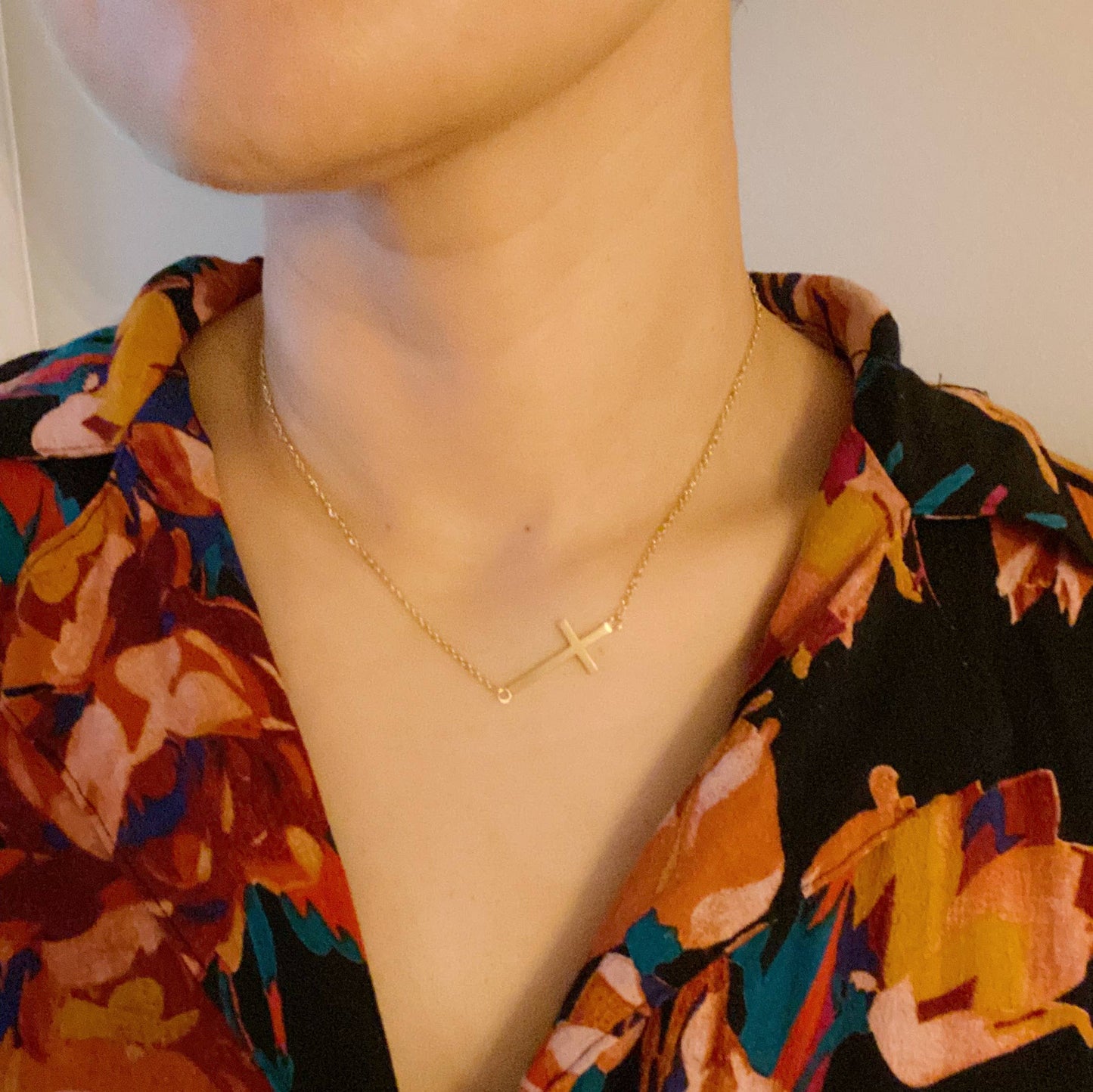 Kayla Cross Necklace: Silver