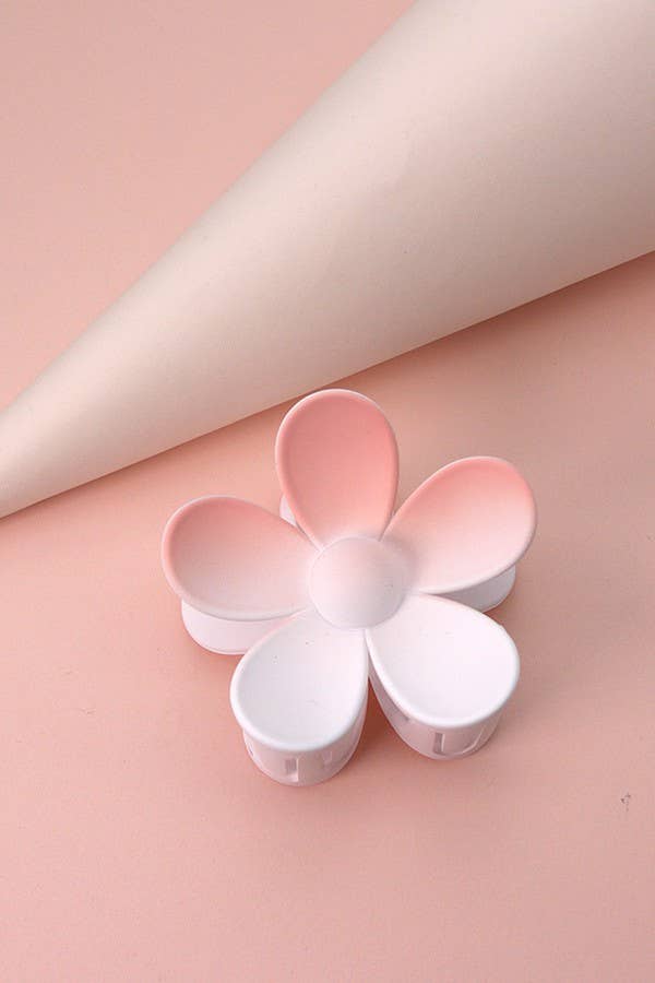 Matte Flower Claw Clip : Peachy Coral
