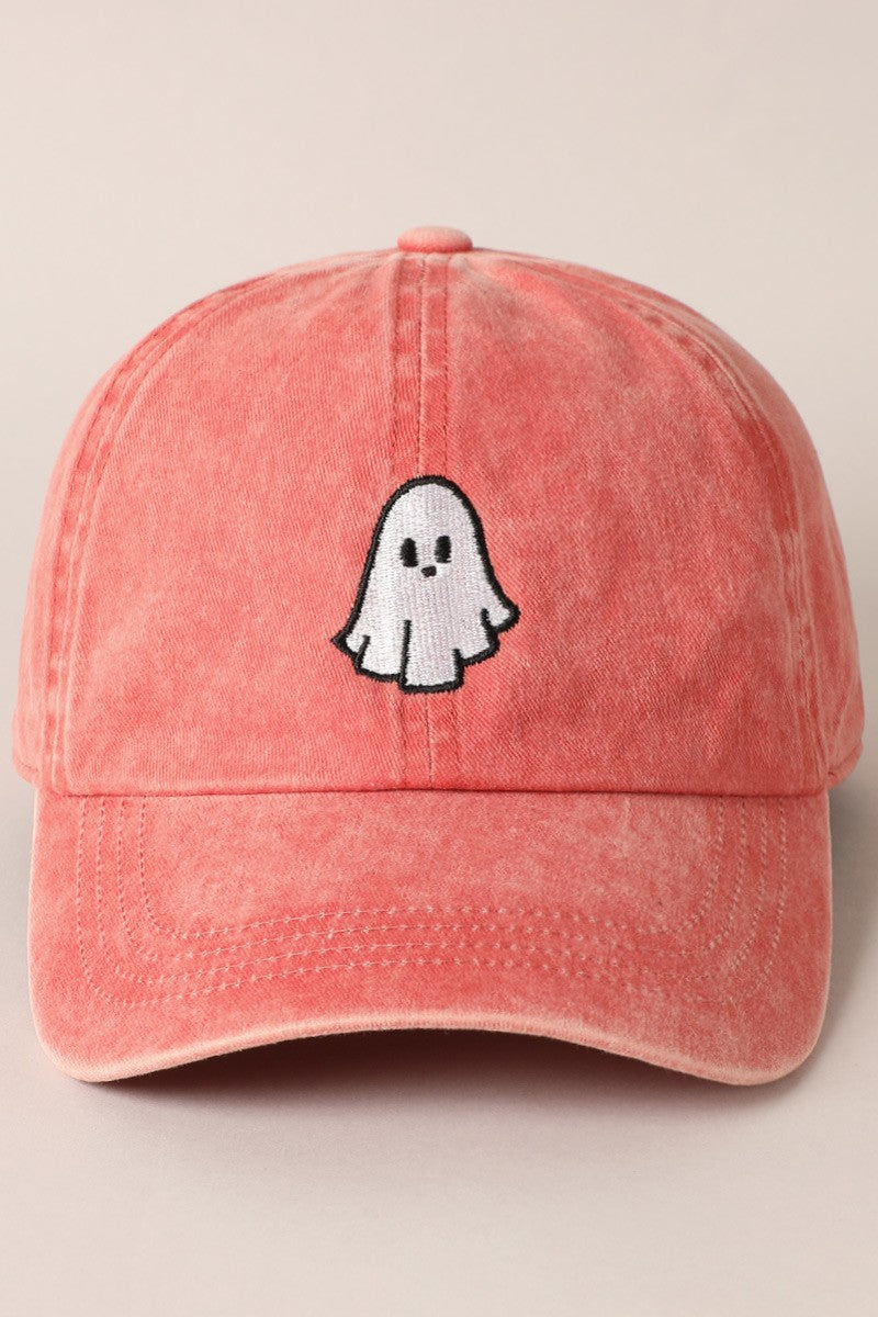 Ghost Embroidery Cotton Baseball Cap