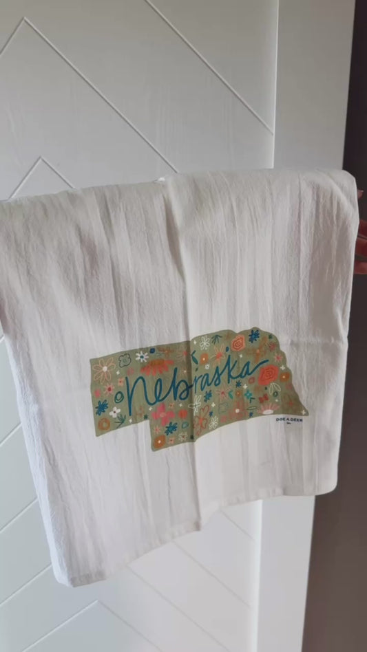 Nebraska Floral Kitchen Towel